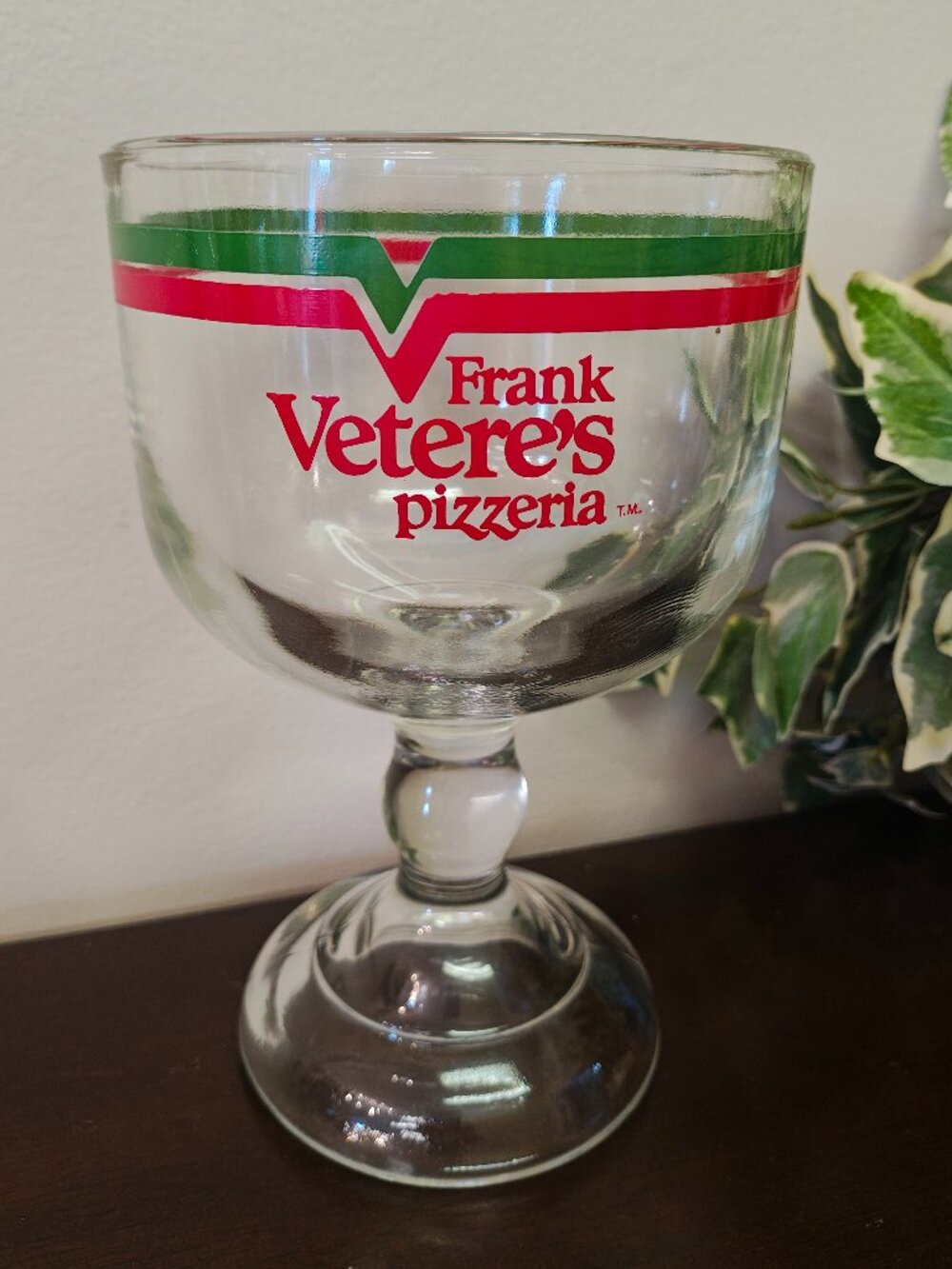 Vintage Frank Vetere's Pizzeria Super Stein Schooner Beer Glass Goblet 20 Oz